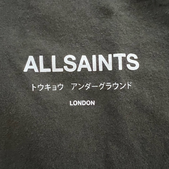 All Saints London Charcoal Short Sleeve Tee XXL Oversized - Picture 6 of 6